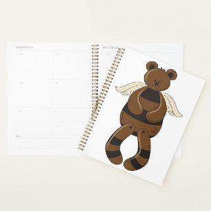 Cute Brown Teddy Bear with Angel Wings  Planner