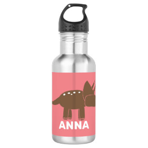 Cute Brown Triceratops Dinosaur For Kids  532 Ml Water Bottle