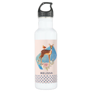 Cute Brown Watercolor Deer Rustic Elegance 710 Ml Water Bottle