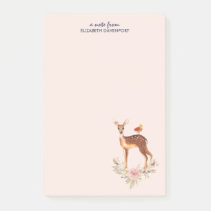 Cute Brown Watercolor Deer Rustic Post-it Notes