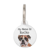 Cute Brown & White funny Boxer Dog Watercolor Art