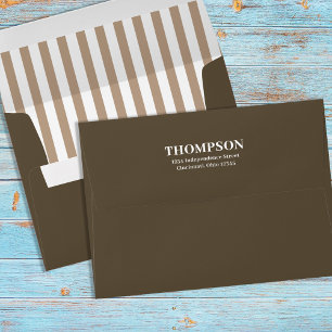 Cute Brown White Personalized Envelope Minimalist