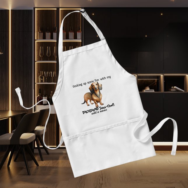 Cute BROWNS & BLACKS Cooking Dachshund Standard Apron (Creator Uploaded)