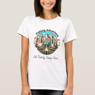 Cute Browns & Blues Fishing/Camping T-Shirt