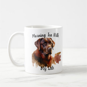 Cute Browns ''Morning Tea with My Labrador '' Mug