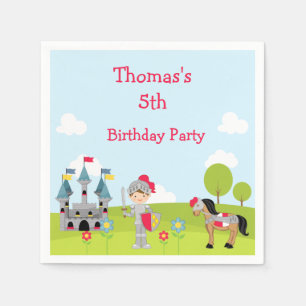 Cute Brunette Knight 'I went to' Napkin