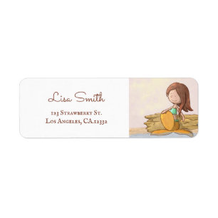 Cute Brunette Mermaid Return Address