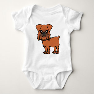 Cute Brussels Griffon Cartoon Baby Bodysuit