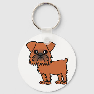 Cute Brussels Griffon Cartoon Keychain