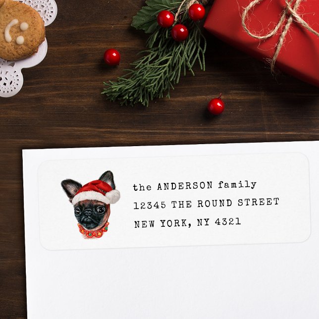 Cute Brussels Griffon Christmas Dog Adresse de ret (Créateur téléchargé)