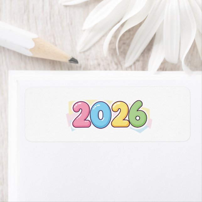 Cute Bubble 2026 Typography – Candy Gloss Pastel  (Insitu)