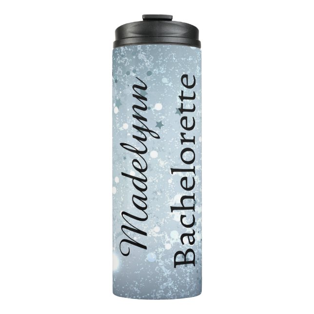 Cute Bubble Blue Personalized Bridesmaid  Thermal  Thermal Tumbler (Front)