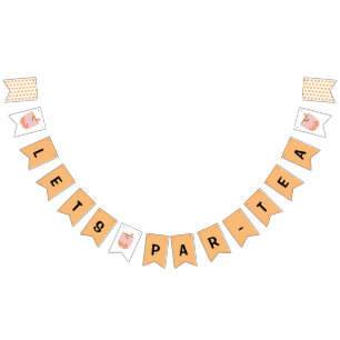 Cute Bubble Tea Boba Party Bunting Flags