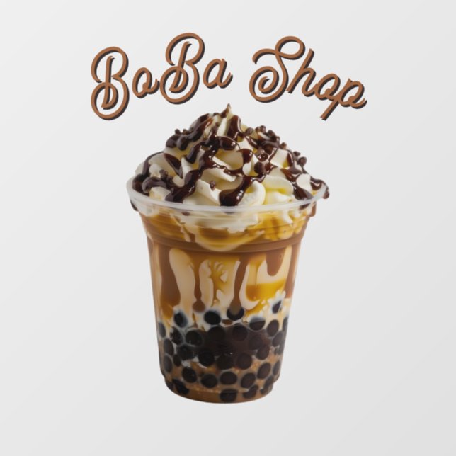  Cute bubble tea, boba tea Window Cling (Sheet)