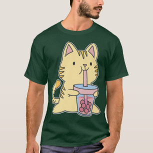 Cute Bubble Tea Kitty Kawaii Boba Tea Cat Japan Sw T-Shirt