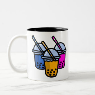 cute bubble teas Two-Tone coffee mug