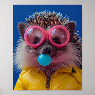 Cute Bubblegum Hedgehog Be Kind Whimsical Wall Art