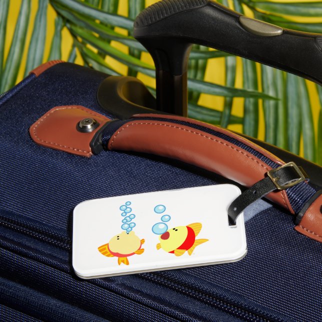 Cute Bubbling Cartoon Fish Luggage Tag (Front Insitu 3)