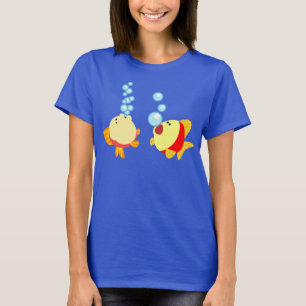 Cute Bubbling Cartoon Fish Women T-Shirt