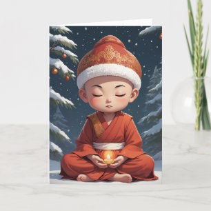Cute Buddhist Christmas Anime Holiday Card