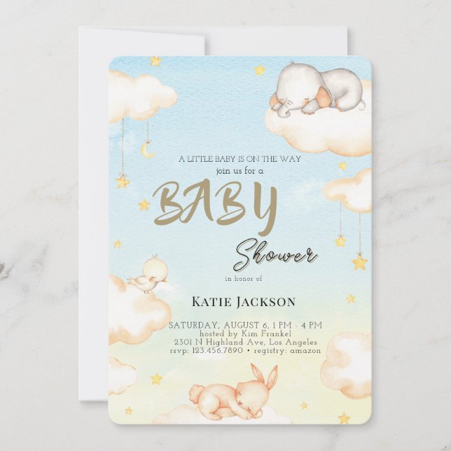 Cute Budget Baby Shower Invitation (Front)