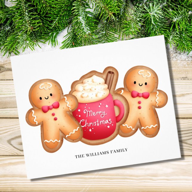 Cute Budget Christmas Gingerbread Cocoa Card  (Creator Uploaded)