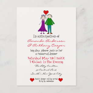 Cute budget rehearsal dinner invitation postcard