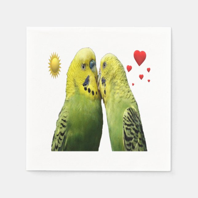 Cute Budgie Design Napkin (Front)