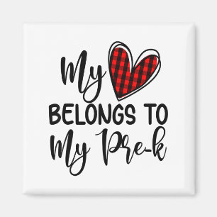Cute Buffalo Plaid Heart Valentines Day For Pre K  Magnet