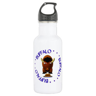 Cute Buffalo with Beef on Weck and Buffalo Wings 532 Ml Water Bottle