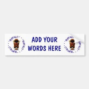 Cute Buffalo with Beef on Weck and Buffalo Wings Bumper Sticker