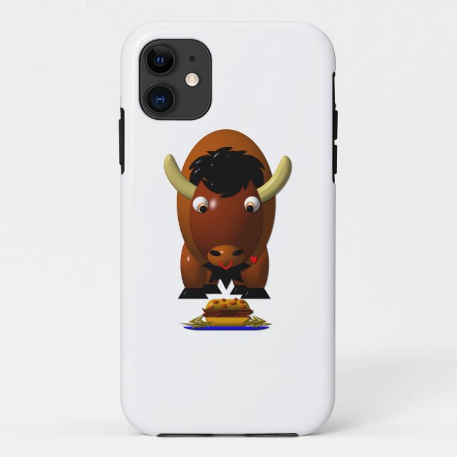 Cute Buffalo with Beef on Weck and Buffalo Wings Case-Mate iPhone Case (Back)