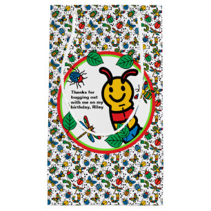 Cute Bug and Insect Kids Birthday Party Small Gift Bag