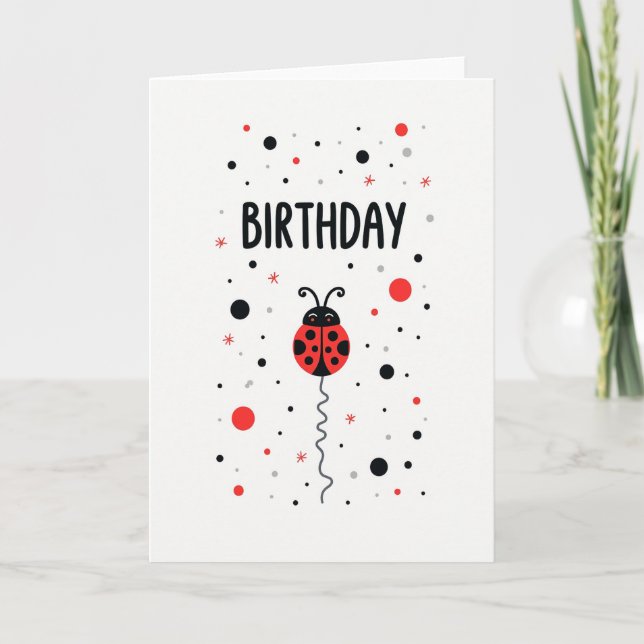 Cute Bug Birthday Card (Front)