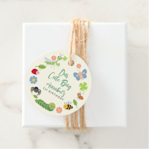 Cute Bug Ladybug Buttefly Kids 1st Birthday  Favour Tags