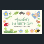 Cute Bug Ladybug Buttefly Kids 1st Birthday  Sticker<br><div class="desc">These cute and modern kids' birthday stickers feature illustrations of adorable bugs,  including a butterfly,  spider,  ant,  ladybug,  bee,  caterpillar,  and praying mantis. Personalize it for your needs. Matching Items in our shop for a complete party theme.</div>