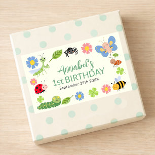 Cute Bug Ladybug Buttefly Kids 1st Birthday  Sticker