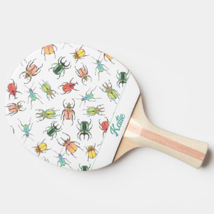 Cute Bugs Girls Name Ping Pong Paddle