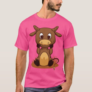 Cute Bull Cow Art Funny Cow Graphic Cow Lover Gift T-Shirt