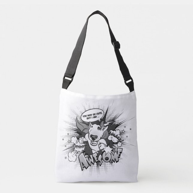 Cute Bull Terrier bag "Awesome" (Front)