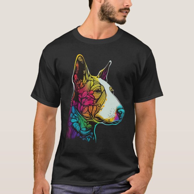 Cute Bull Terrier Dog on Bull Terrier  6 T-Shirt (Front)