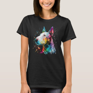 Cute Bull Terrier Dog on Bull Terrier T-Shirt