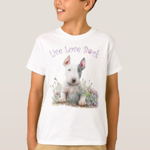 Cute Bull Terrier Floral T-Shirt