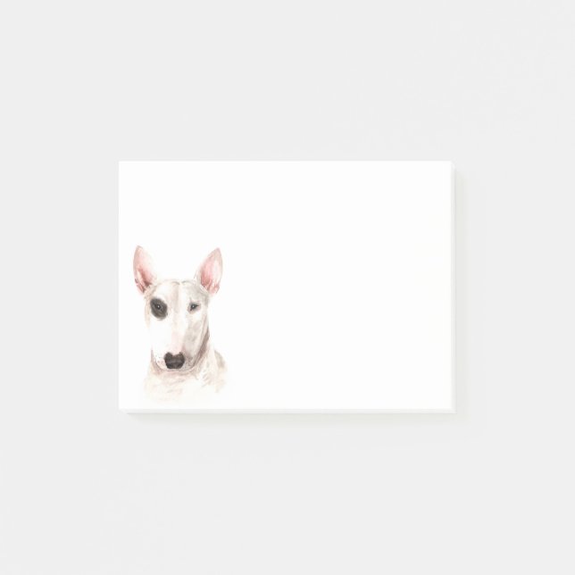 Cute Bull Terrier Mom Puppy Dog Dad Puppies Pup Post-it Notes (Front)