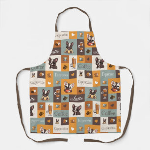 Cute Bulldog Coffee Love Apron