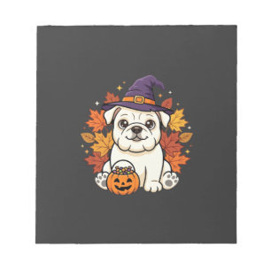 Cute Bulldog Halloween Pumpkin Dog Design_1 Notepad