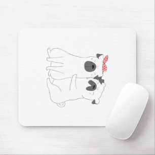 Cute Bulldog Matching Dog Lover Gift Mouse Pad