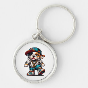 🐶 Cute Bulldog Puppy Streetwear Dog Lover Keychain