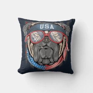 Cute Bulldog Throw Pillow