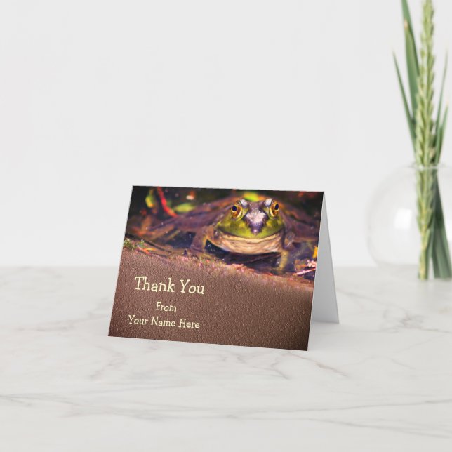 Cute Bullfrog Face Carte de remerciements personna (Devant)